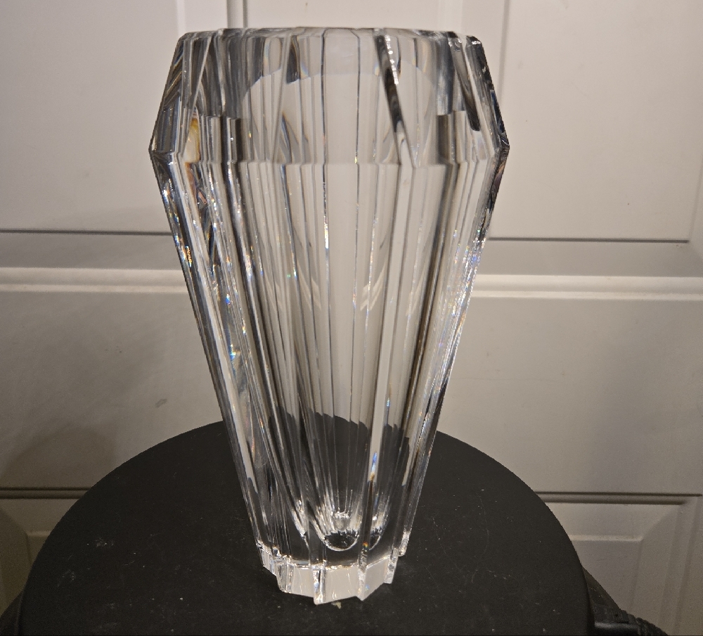 Kosta Boda Vintage Orrefors Sweden Marrti Rytkonen Sigma Pleated Crystal Vase